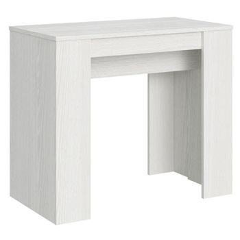 Consola extensible 90x48/308 cm efecto madera fresno blanco