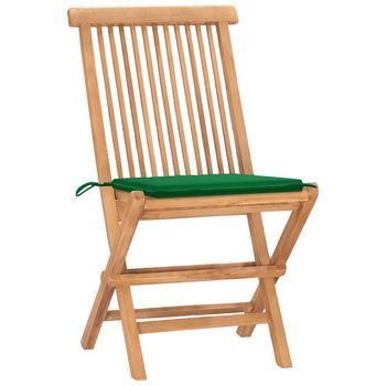 Set Comedor De Jardín Plegable 3 Piezas | Mueble De Jardín Madera De Teca Cojines