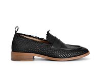 mocasines de mujer de piel con trenzado black 40