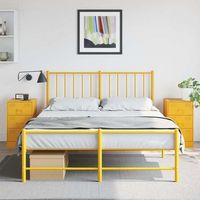 mesitas de noche 2 uds - mueble de dormitorio - acero - amarillo mostaza 345x39x62cm