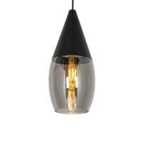 lampara de techo negra con cristal ahumado