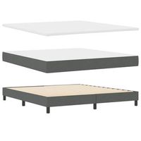 cama box spring con colchon gris oscuro 180 x 200 cm tela