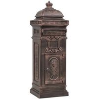 buzon de columna de aluminio estilo vintage inoxidable bronce vidaxl