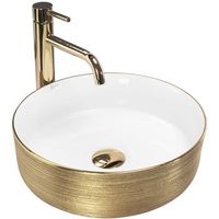 lavabo sobre encimera rea sami white brush gold