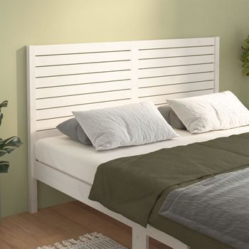 Cabecero De Cama | Panel De Cabecera Madera Maciza De Pino Blanco 141x4x100 Cm Cfw353235