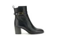 botines de piel con hebilla lateral decorativa black