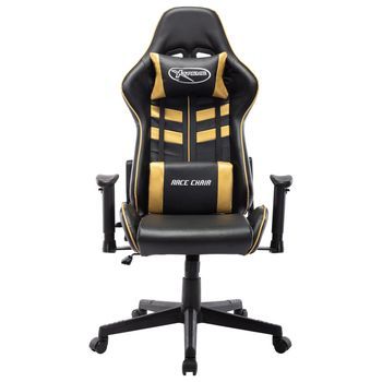 Silla De Gaming | Silla De Oficina | Silla Gamer Ergonomica De Cuero Sintético Negro Y Dorado