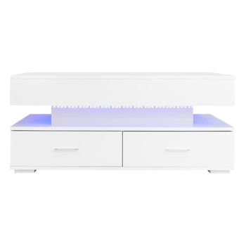 Mesa de centro blanca con tapa elevable de altura regulable