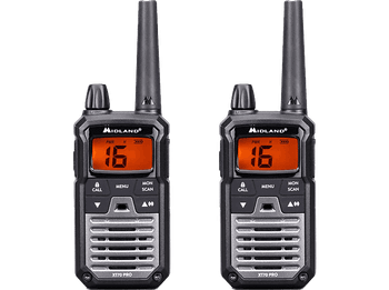 Walkie Talkie - Midland XT70 Pro, Carga Rápida, 32 canales, USB, Alcance de 12 km, Negro