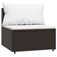 sofa central de jardin  sofa de exterior con cojines ratan sintetico marron