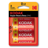 pilas d lr20 kodak extra heavy duty zinc pack 2 unidades 6000 mah 15v ecotasas incluidas