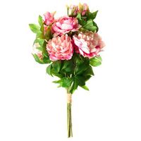 ramo de flores artificiales arreglo floral preparado peonias hecho a mano 62 cm rosa colares