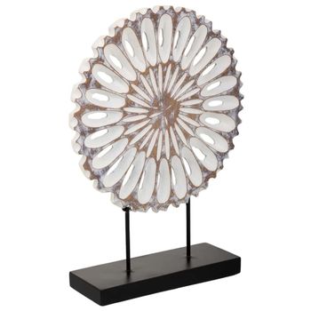Figura decoración de poliresina blanca 29,5x9x40