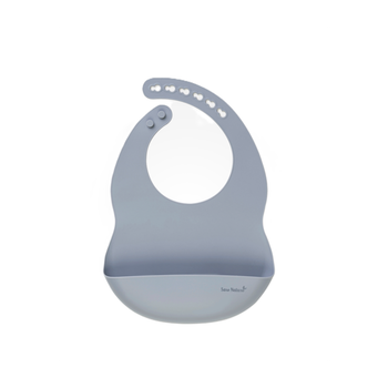 Babero de silicona gris