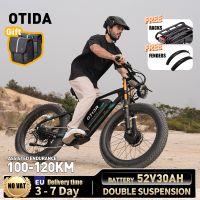 bicicleta electrica todoterreno otida x2 con doble motor 52v30ah neumaticos gruesos de 26 pulgadas bicicleta electrica de montana para adultos