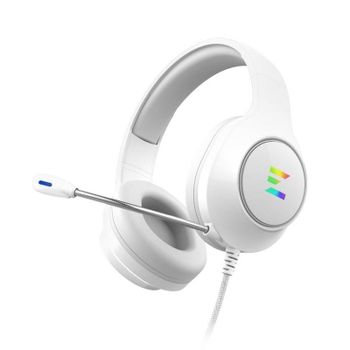 Auriculares Zalman ZM-HPS310 WH con cable USB para gaming y micrófono boom blancos