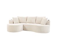 sofa 3 plazas - con becherhalter stautasche y cojines - beige