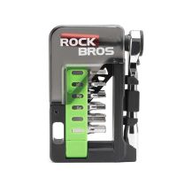 rockbros kit de herramientas de reparacion de bicicletas portatil mini 12 en 1 llave de carraca de aleacion de aluminio
