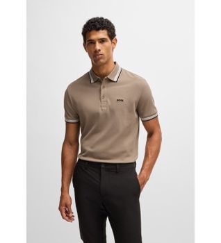 BOSS para hombre. 50469055 Polo Paddy de piqué marrón (M), Casual, Algodón, Manga corta