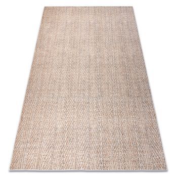 Alfombra Lavable Andre 1577 Espina De Pescado, Antideslizante - Beige 80x150 Cm