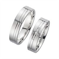 alianzas oro blanco con diamantes ancho 4 mm
