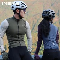 inibke maillot de ciclismo de manga larga para hombre invierno forro polar ropa de ciclismo reflectante con cremallera completa y 3 bolsillos traseros