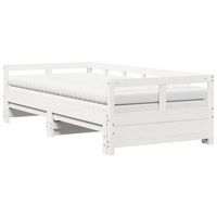 sofa cama nido con colchones madera maciza pino blanca 90x200cm vidaxl