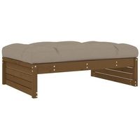 taburete de jardin  otomana de jardin  reposapies de jardin madera maciza de pino marron miel 120x80 cm