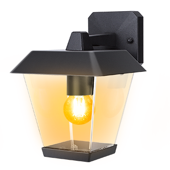 Aigostar Aplique de exterior, impermeabilidad IP44 y casquillo gordo 27. Farolillo de exteriorcon pantalla transparente. Lámpara de pared exterior perfecta balcones, porches,(bombilla no incluida)