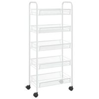 carrito de cocinarestanteria de cocina carrito de servir 5 niveles hierro blanco 46x26x105 cm