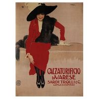 legendarte - cartel publicitario vintage calzaturificio di varese - cuadro lienzo impresion digital cm 50x70