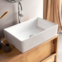 lavabo rectangular de ceramica an 61 cm