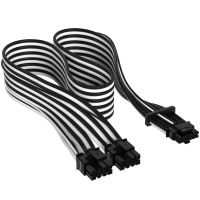 corsair cable premium con fundas pcie gen 5 12vhpwr 600 w y 124 patillas con funda blanconegro