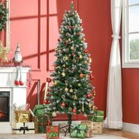 arbol de navidad artificial de plastico acero homcom o73x180 cm verde
