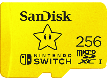 Tarjeta micro SDXC - SanDisk Licencia Nintendo®, 256 GB, Para Nintendo Switch 1, Lite, Oled, 100 MB/s, U3, Amarillo