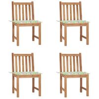 sillas de jardan 4 unidades madera maciza de teca con cojines vidaxl