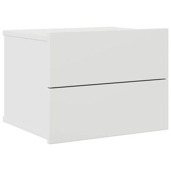 Mesita De Noche Madera Contrachapada Blanco 40x30x30 Cm Vidaxl