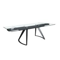 mesa comedor extensible cristal templado negro 180x100x75