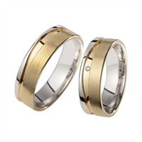alianzas oro amarillo y blanco con diamantes ancho 6 mm