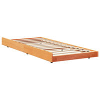 cama individual  estructura de cama marron encerado madera maciza 80 x 200 cm cfw75424