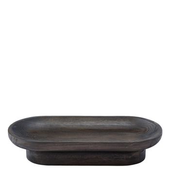 Bandeja decorativa ovalada negra l38
