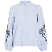 vila blusa vesta shirt - kentucky blueblack beu para mujer