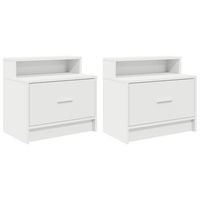 mesillas de noche con cajon 2 uds blanco 51x31x47 cm vidaxl