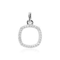colgante de oro blanco de 14 quilates con diamantes engastados