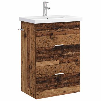 Juego De Muebles De Baño Madera Envejecida 61 X 40 X 84,5 Cm Vidaxl