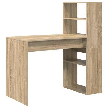 Escritorio | Mesa De Trabajo Roble Sonoma 113 X 54 X 120 Cm Madera De Ingeniería