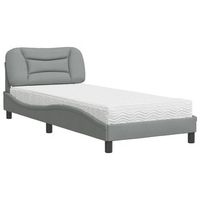 cama individual  cama para adultos  cama con colchon tela gris claro 80x200 cm