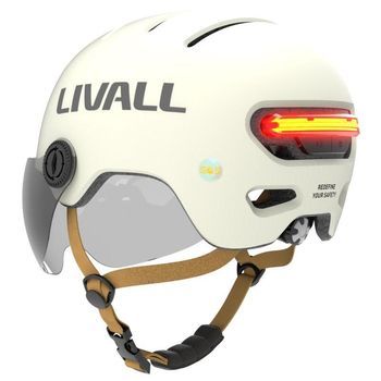Livall L23 White Helmet 54-58cm With Led/sos Protective Lens