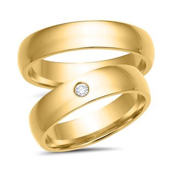 Alianzas 8 quilates oro amarillo con diamante