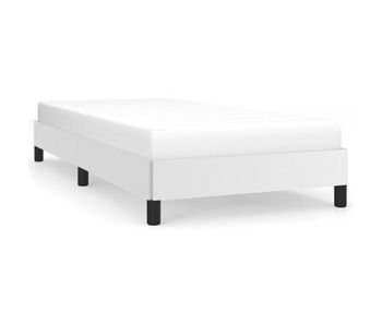 Estructura de cama cuero sintético blanco 80x200 cm